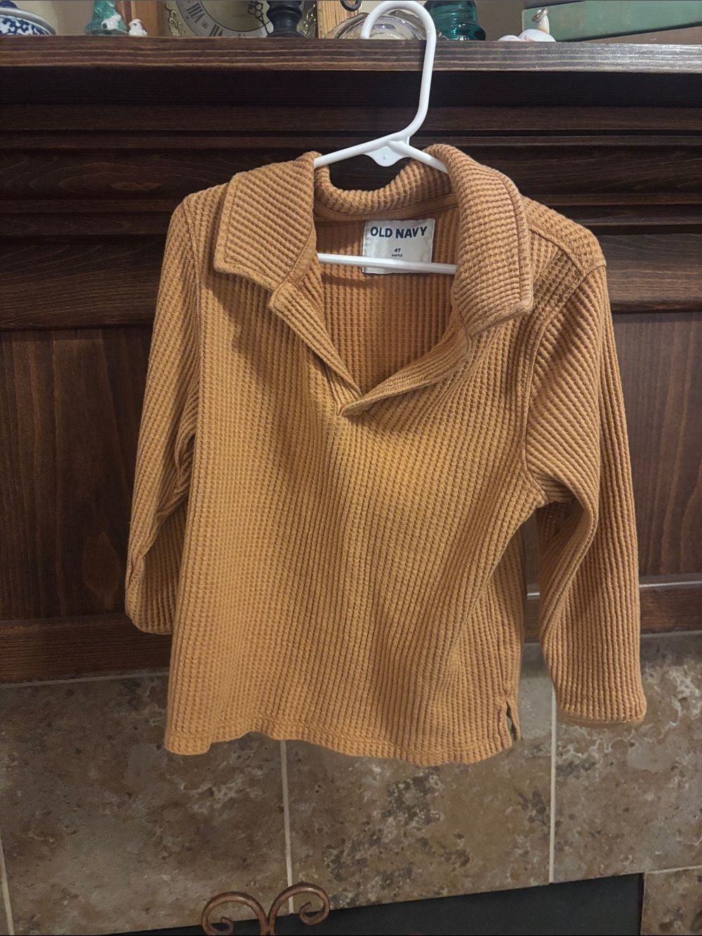 Old Navy Women's Waffle Knit Pullover in Tan